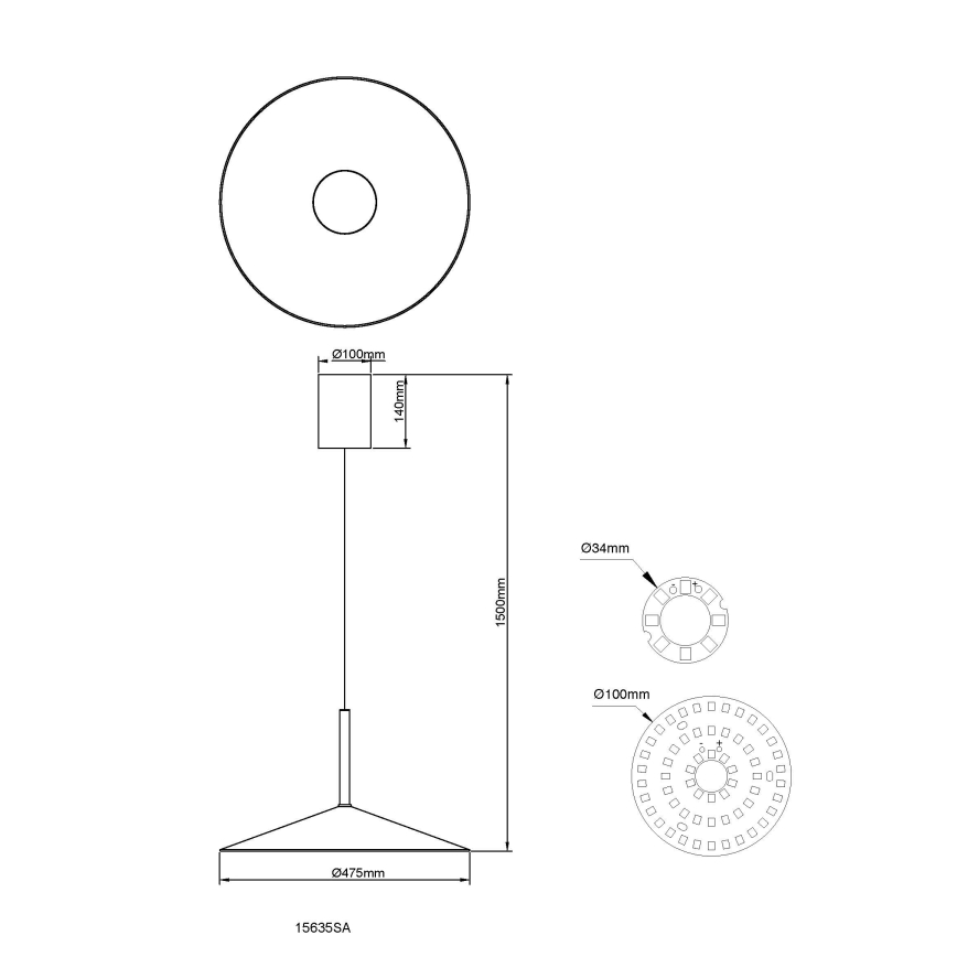 Globo - LED Κρεμαστό φωτιστικό με καλώδιο LED/18W/230V 4000K μπεζ