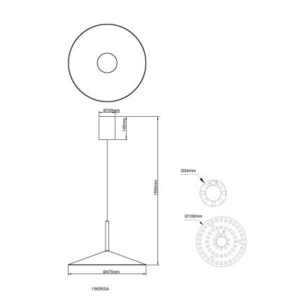 Globo - Κρεμαστό φωτιστικό LED με καλώδιο, 18W/230V, 4000K, εκρού