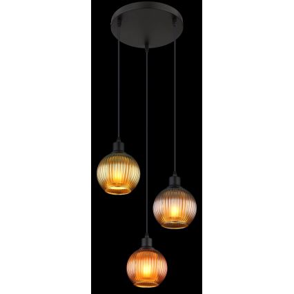 Globo - Κρεμαστό φωτιστικό οροφής 3xE27/25W/230V διάμετρος 36 cm χαλκός/πράσινο/μπλε