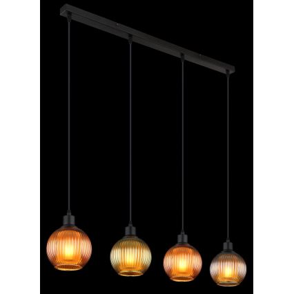 Globo - Κρεμαστό φωτιστικό οροφής 4xE27/25W/230V χαλκός/πράσινο/μπλε
