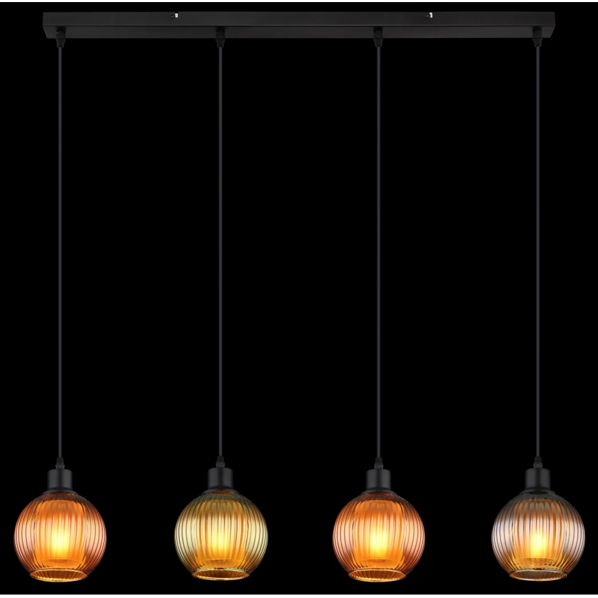 Globo - Κρεμαστό φωτιστικό οροφής 4xE27/25W/230V χαλκός/πράσινο/μπλε