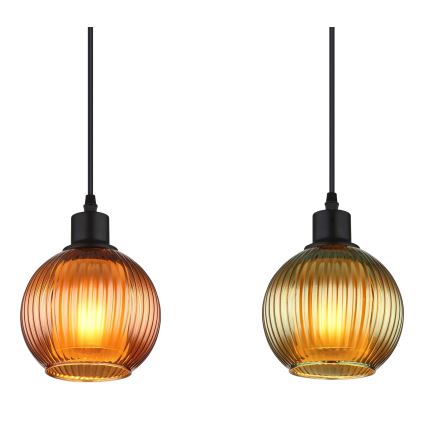 Globo - Κρεμαστό φωτιστικό οροφής 4xE27/25W/230V χαλκός/πράσινο/μπλε