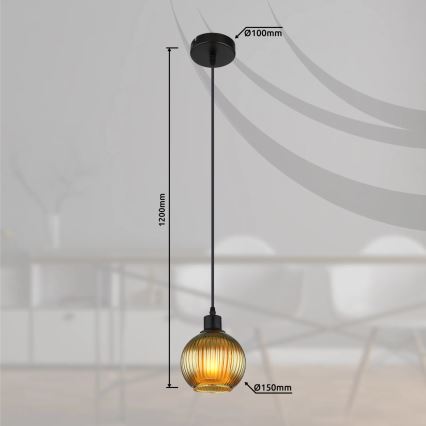 Globo - Κρεμαστό φωτιστικό οροφής 1xE27/25W/230V διάμετρος 15 cm πράσινο