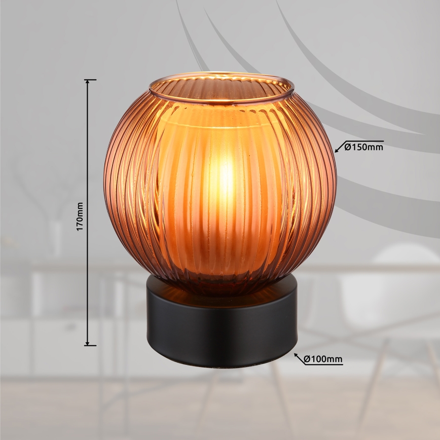 Globo - Eπιτραπέζιο φωτιστικό 1xE27/25W/230V διάμετρος 15 cm χαλκός
