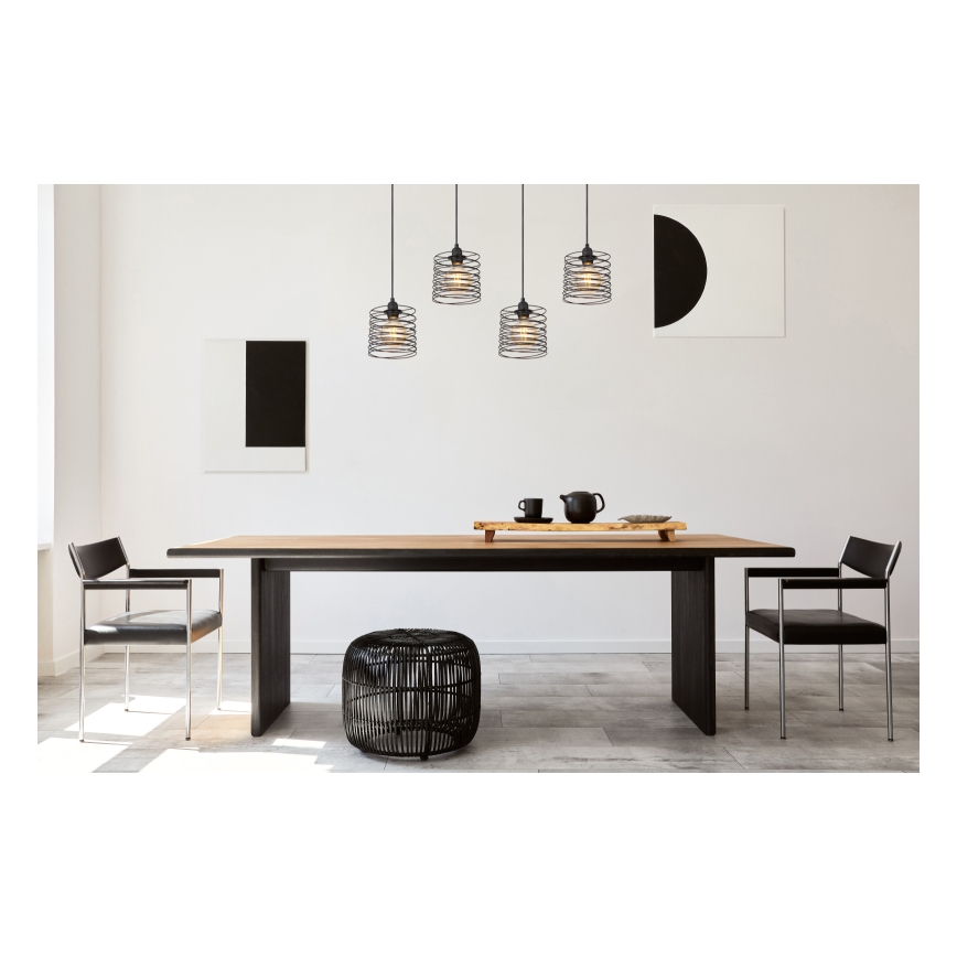 Globo 15640-4H - Κρεμαστό φωτιστικό με καλώδιο TILLY 4xE27/60W/230V, μαύρο