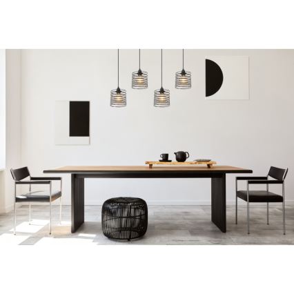 Globo 15640-4H - Κρεμαστό φωτιστικό με καλώδιο TILLY 4xE27/60W/230V, μαύρο