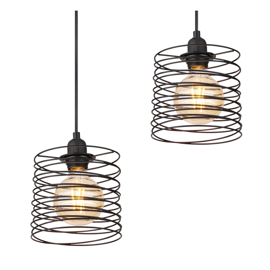 Globo 15640-4H - Κρεμαστό φωτιστικό με καλώδιο TILLY 4xE27/60W/230V, μαύρο