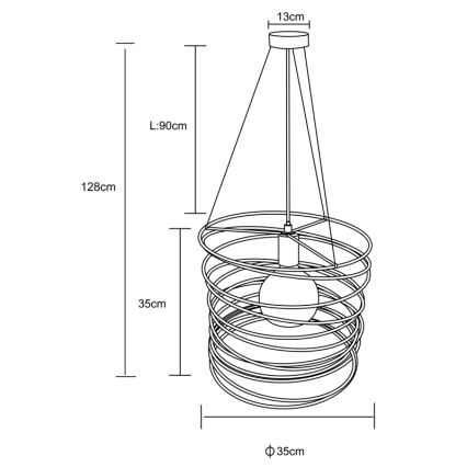 Globo 15640H - Κρεμαστό φωτιστικό με καλώδιο TILLY 1xE27/60W/230V μαύρο