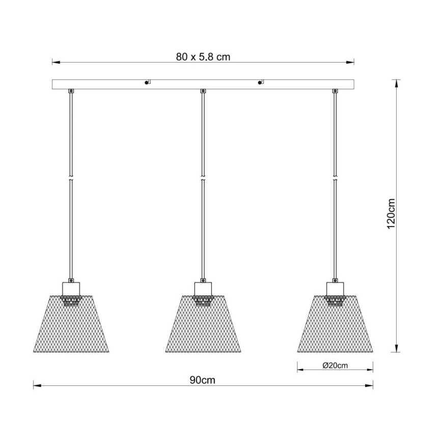 Globo - Κρεμαστό φωτιστικό οροφής 3xE27/40W/230V