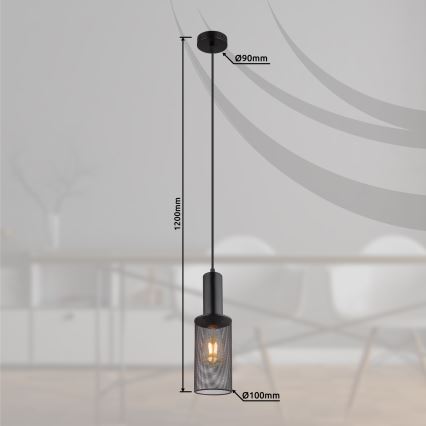 Globo - Κρεμαστό φωτιστικό οροφής 1xE27/60W/230V μαύρο