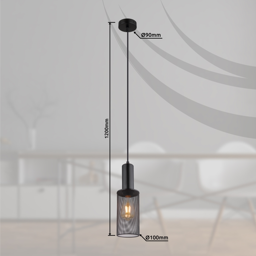 Globo - Κρεμαστό φωτιστικό οροφής 1xE27/60W/230V μαύρο