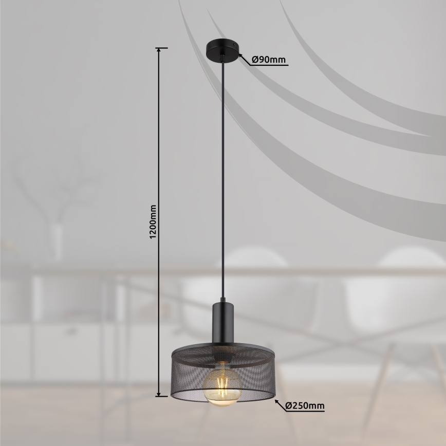 Globo -Κρεμαστό φωτιστικό οροφής 1xE27/60W/230V μαύρο