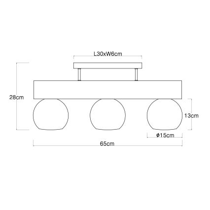 Globo - Πλαφονιέρα οροφής 3xE27/40W/230V