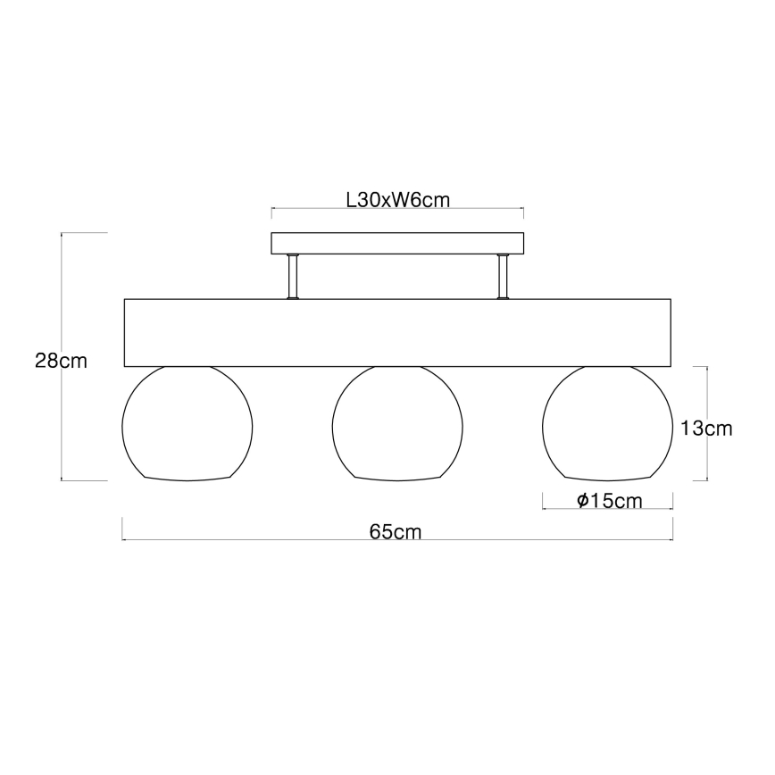 Globo - Πλαφονιέρα οροφής 3xE27/40W/230V