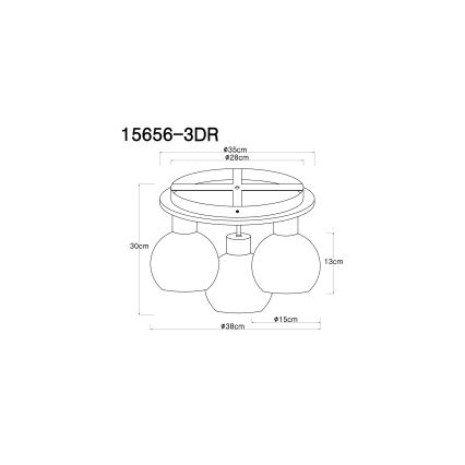 Globo - Πλαφονιέρα οροφής 3xE27/40W/230V