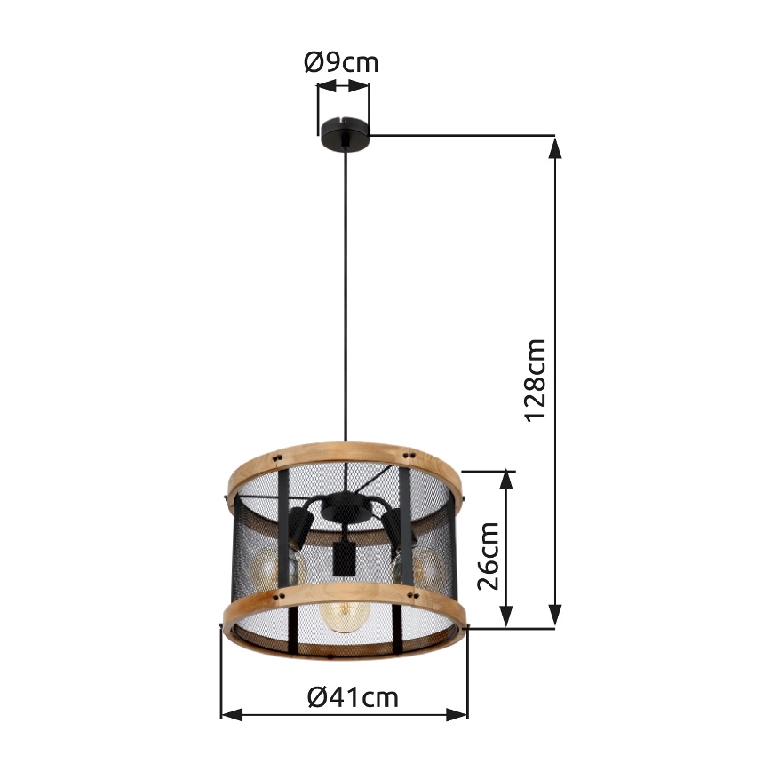 Globo - Κρεμαστό φωτιστικό οροφής 3xE27/40W/230V διάμετρος 40 cm