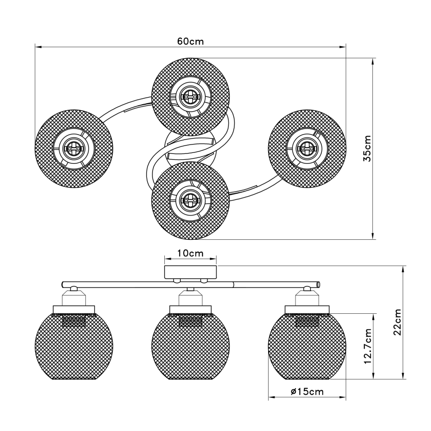 Globo - Σταθερό πολύφωτο 4xE27/60W/230V