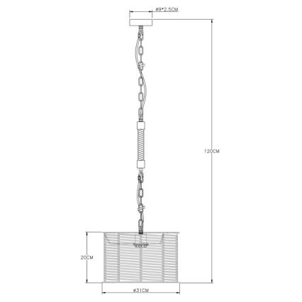 Globo - Πολύφωτο με αλυσίδα 1xE27/60W/230V