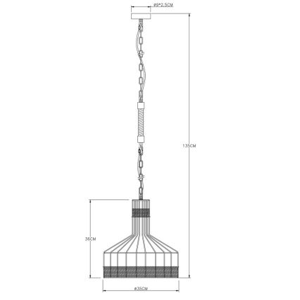 Globo - Πολύφωτο με αλυσίδα 1xE27/60W/230V
