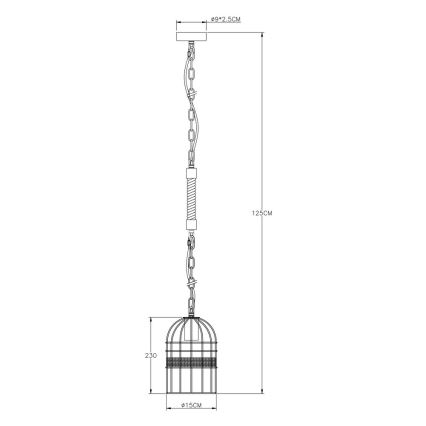 Globo - Πολύφωτο με αλυσίδα 1xE27/60W/230V