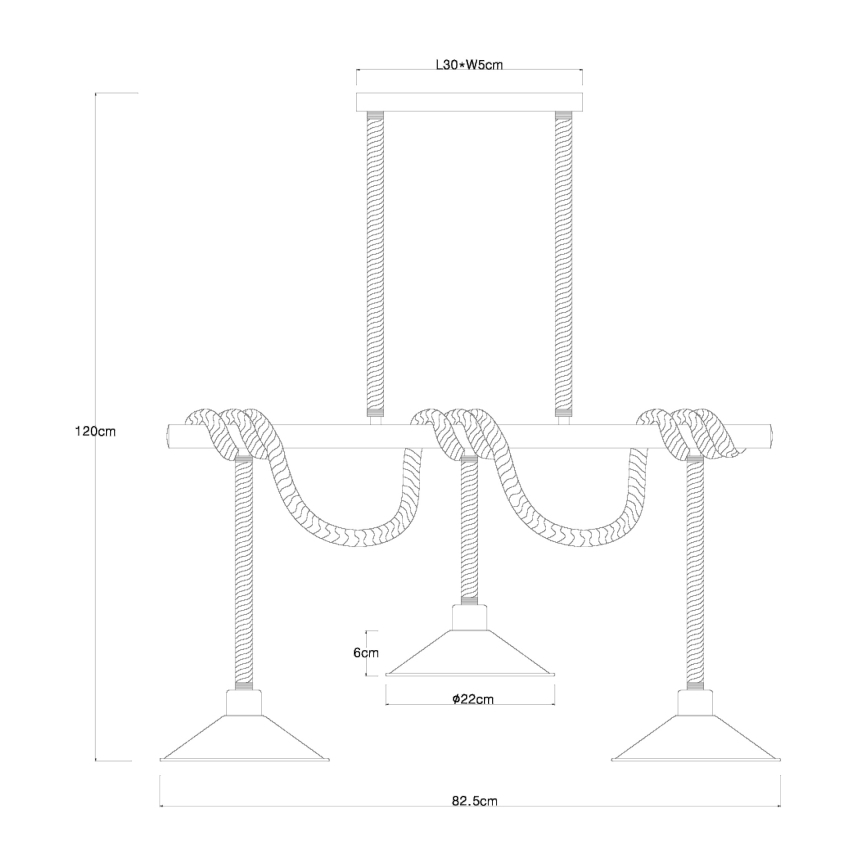 Globo 15690-3H - Κρεμαστό φωτιστικό DIANA με καλώδιο 3xE27/60W/230V μαύρο