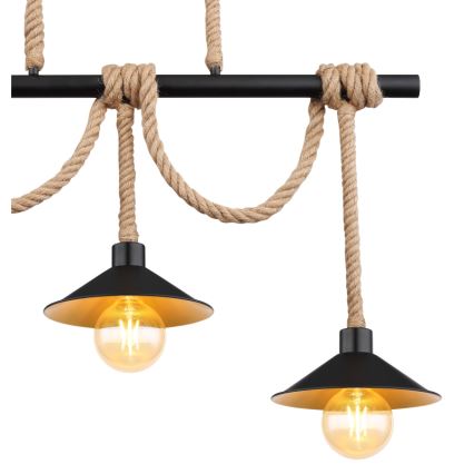 Globo 15690-3H - Κρεμαστό φωτιστικό DIANA με καλώδιο 3xE27/60W/230V μαύρο