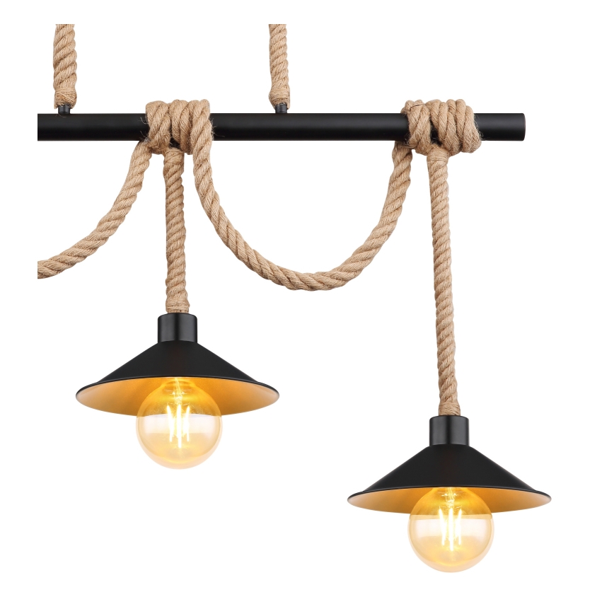 Globo 15690-3H - Κρεμαστό φωτιστικό DIANA με καλώδιο 3xE27/60W/230V μαύρο