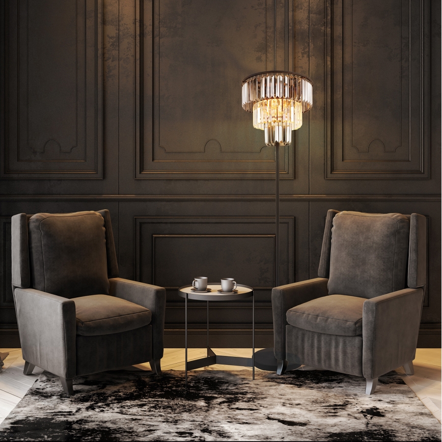 Globo - Επιδαπέδιο φωτιστικό 3xE27/40W/230V διάμετρος 40 cm μαύρο