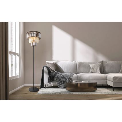 Globo - Επιδαπέδιο φωτιστικό 3xE27/40W/230V διάμετρος 40 cm μαύρο