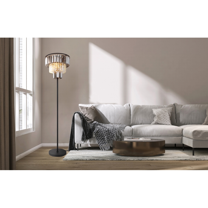 Globo - Επιδαπέδιο φωτιστικό 3xE27/40W/230V διάμετρος 40 cm μαύρο