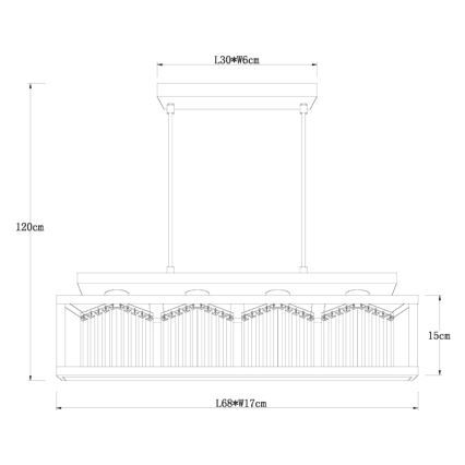 Globo -  Κρεμαστό φωτιστικό οροφής ράγα 4xE27/40W/230V