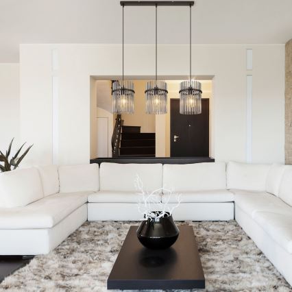 Globo - Κρεμαστό φωτιστικό οροφής 3xE27/60W/230V μαύρο