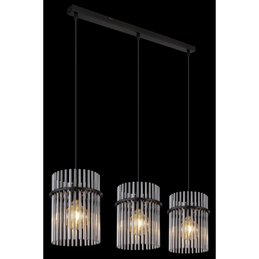 Globo - Κρεμαστό φωτιστικό οροφής 3xE27/60W/230V μαύρο