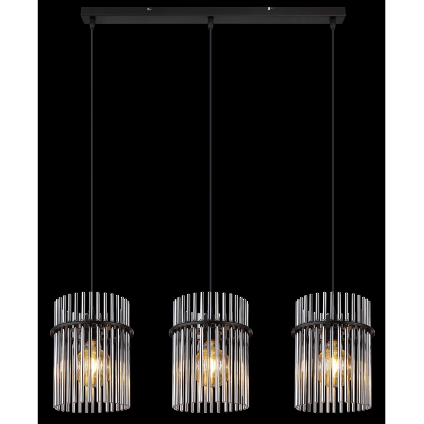Globo - Κρεμαστό φωτιστικό οροφής 3xE27/60W/230V μαύρο