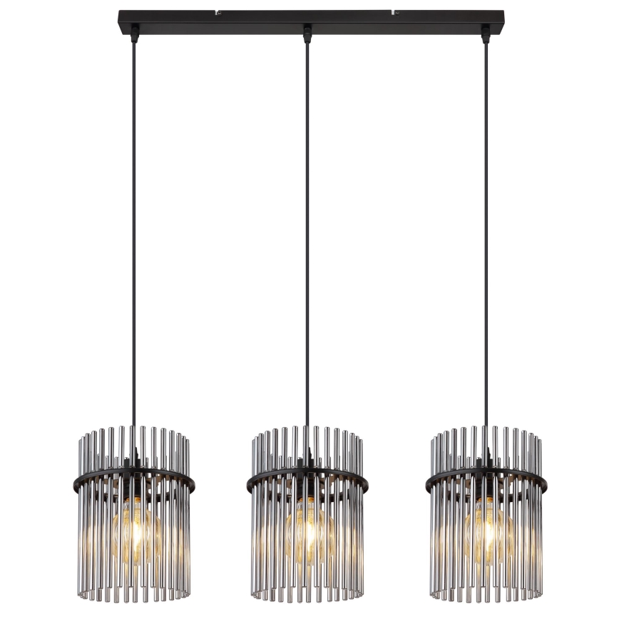 Globo - Κρεμαστό φωτιστικό οροφής 3xE27/60W/230V μαύρο