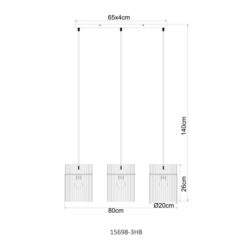 Globo - Κρεμαστό φωτιστικό με καλώδιο 3xE27/60W/230V