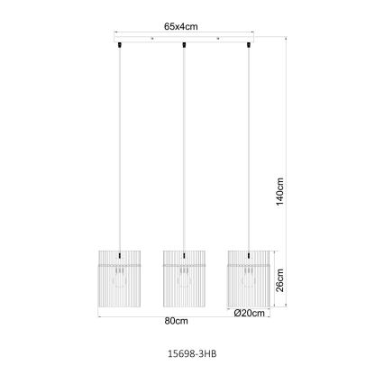 Globo - Κρεμαστό φωτιστικό με καλώδιο 3xE27/60W/230V