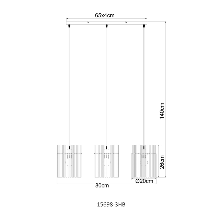 Globo - Κρεμαστό φωτιστικό με καλώδιο 3xE27/60W/230V