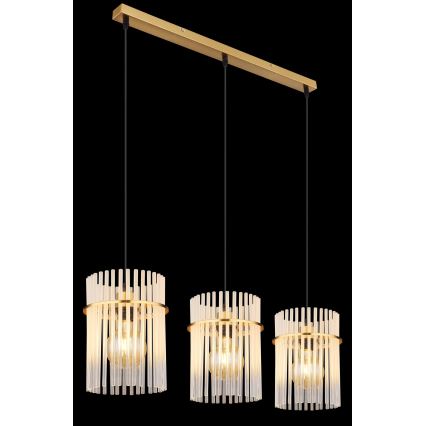 Globo - Κρεμαστό φωτιστικό οροφής 3xE27/60W/230V χρυσό