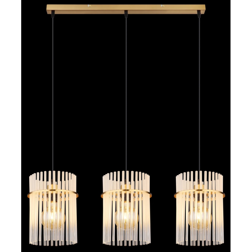 Globo - Κρεμαστό φωτιστικό οροφής 3xE27/60W/230V χρυσό