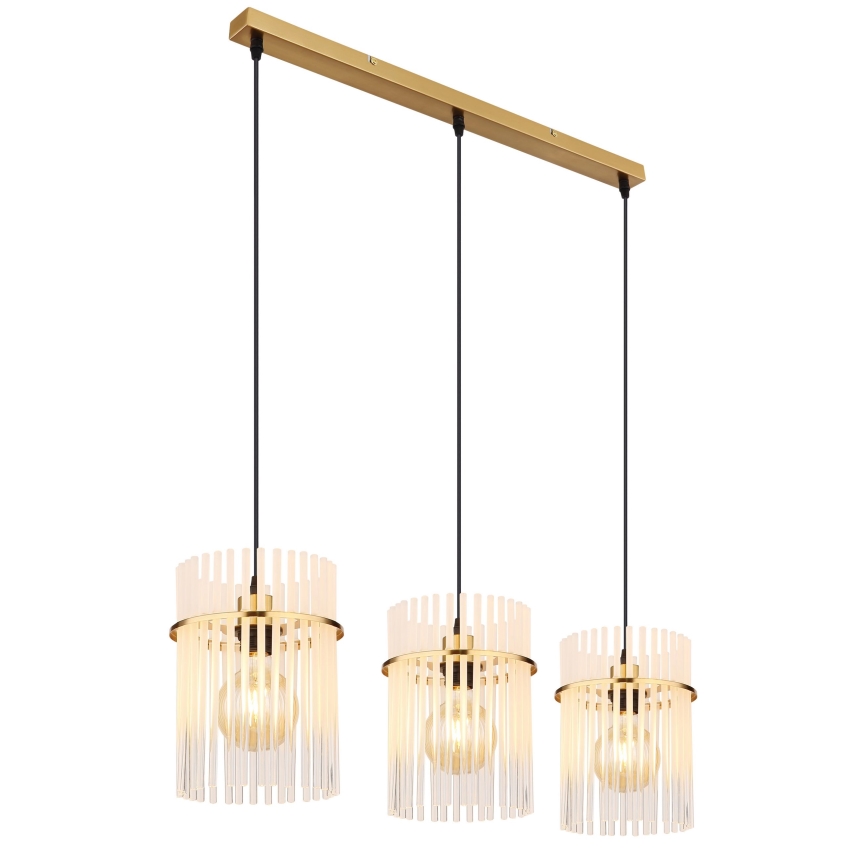 Globo - Κρεμαστό φωτιστικό οροφής 3xE27/60W/230V χρυσό