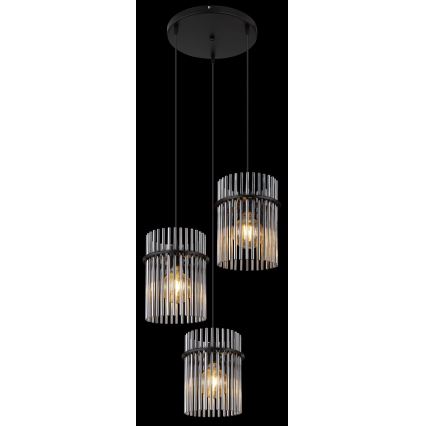 Globo - Κρεμαστό φωτιστικό οροφής 3xE27/60W/230V διάμετρος 47 cm μαύρο