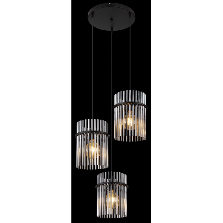 Globo - Κρεμαστό φωτιστικό οροφής 3xE27/60W/230V διάμετρος 47 cm μαύρο