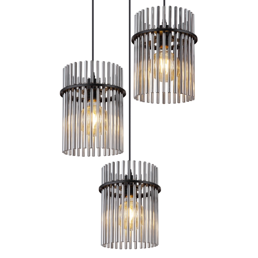 Globo - Κρεμαστό φωτιστικό οροφής 3xE27/60W/230V διάμετρος 47 cm μαύρο