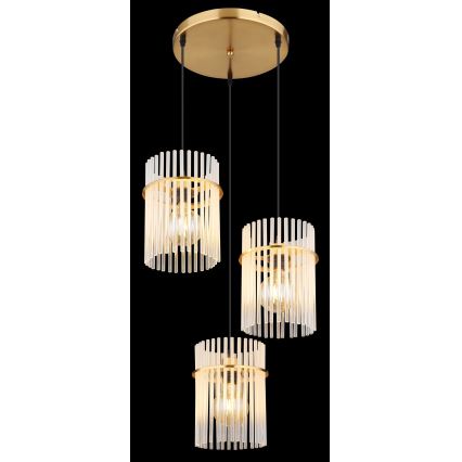 Globo - Κρεμαστό φωτιστικό οροφής 3xE27/60W/230V διάμετρος 47 cm χρυσό