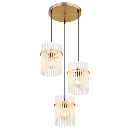 Globo - Κρεμαστό φωτιστικό οροφής 3xE27/60W/230V διάμετρος 47 cm χρυσό