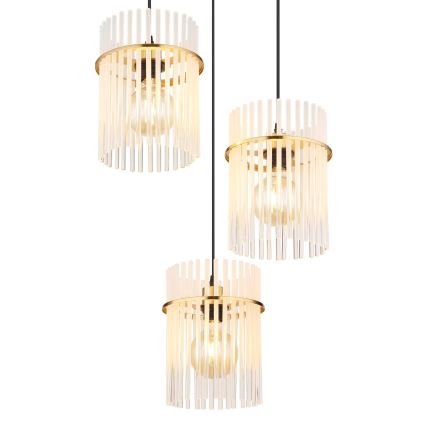Globo - Κρεμαστό φωτιστικό οροφής 3xE27/60W/230V διάμετρος 47 cm χρυσό