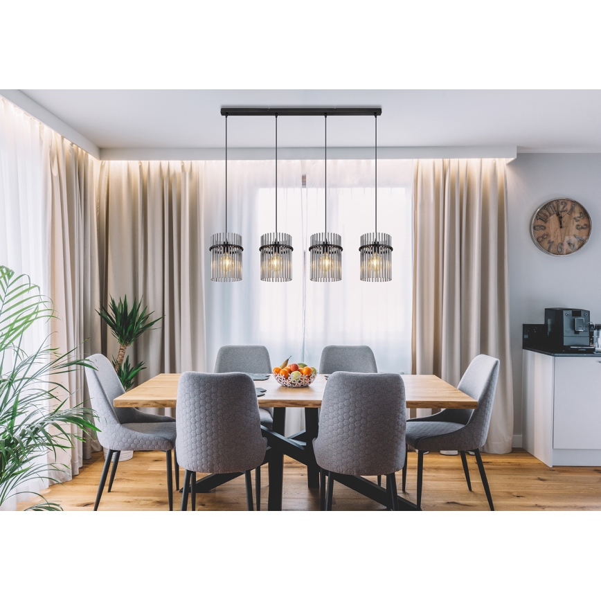 Globo - Κρεμαστό φωτιστικό οροφής 4xE27/60W/230V μαύρο