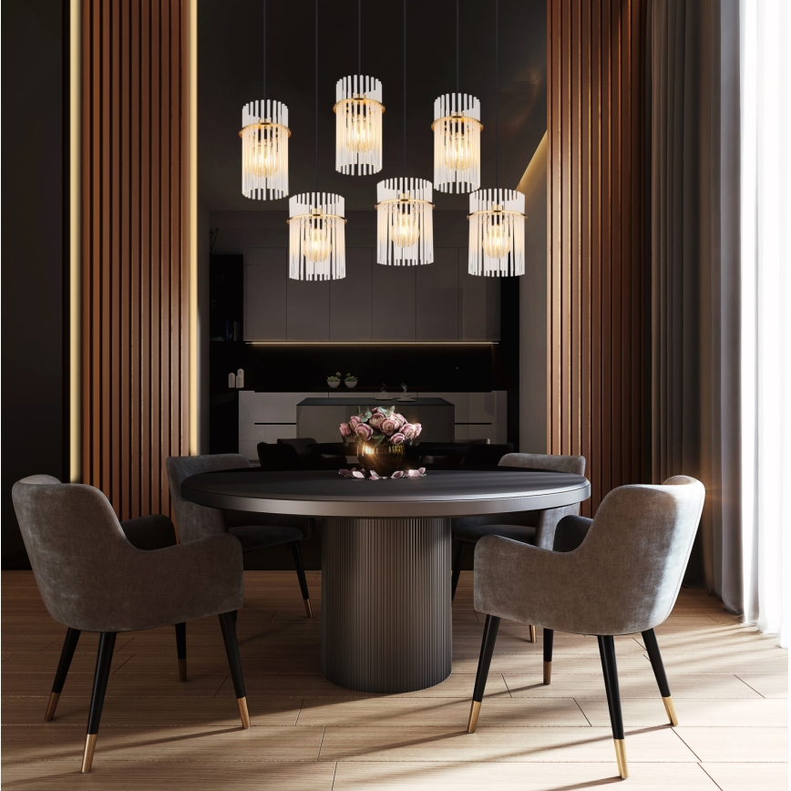 Globo - Κρεμαστό φωτιστικό με καλώδιο 6xE27/60W/230V, χρυσό