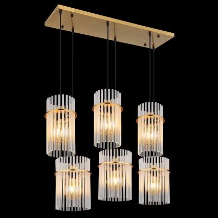 Globo - Κρεμαστό φωτιστικό με καλώδιο 6xE27/60W/230V, χρυσό